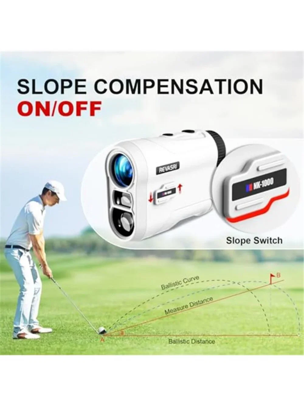 New Golf Rangefinder with Slope and Pin Lock Vibration, External Slope